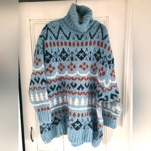 Zara Blue and Black Knit Sweater